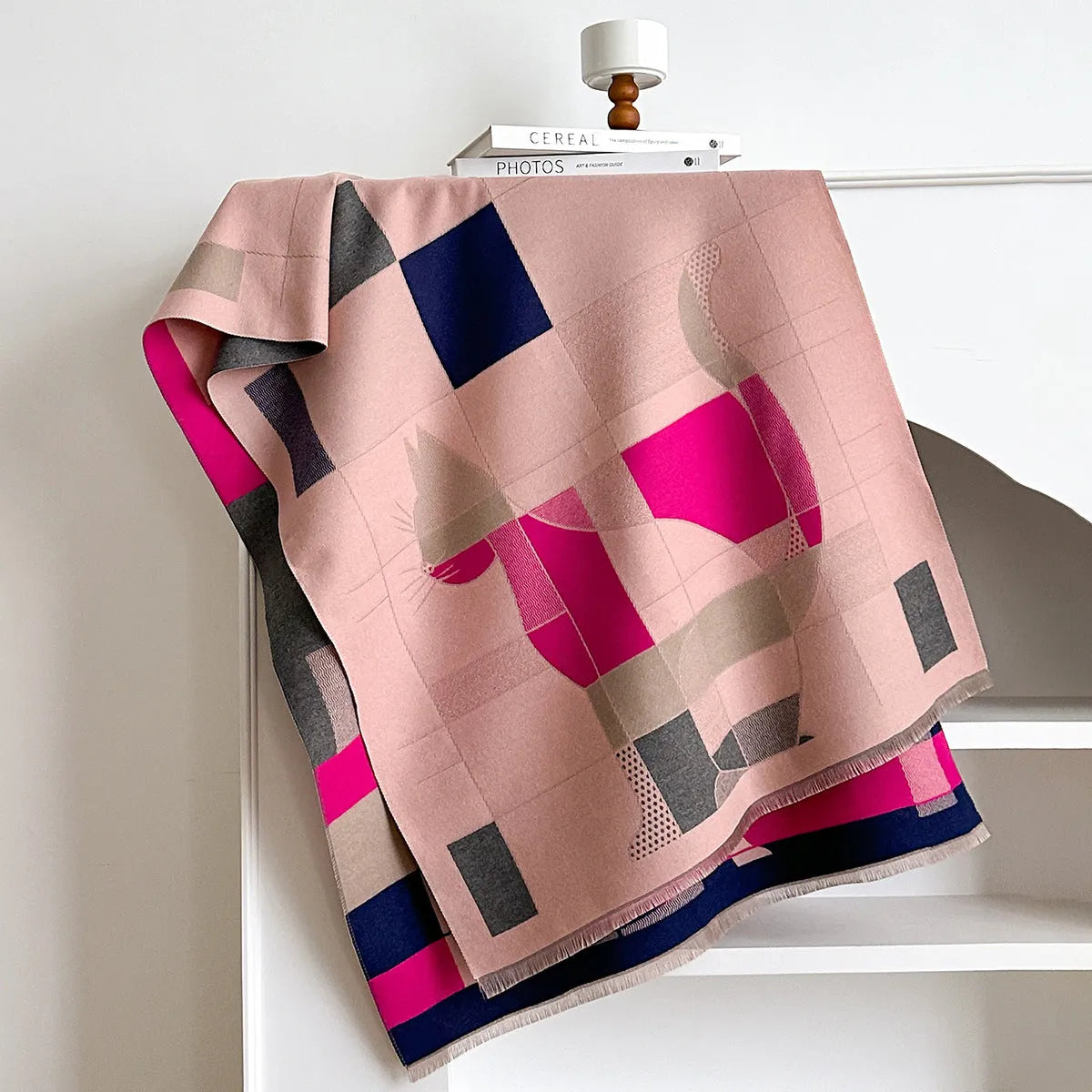 European style imitation cashmere shawl scarf in various colours showing 185x65cm dimensions