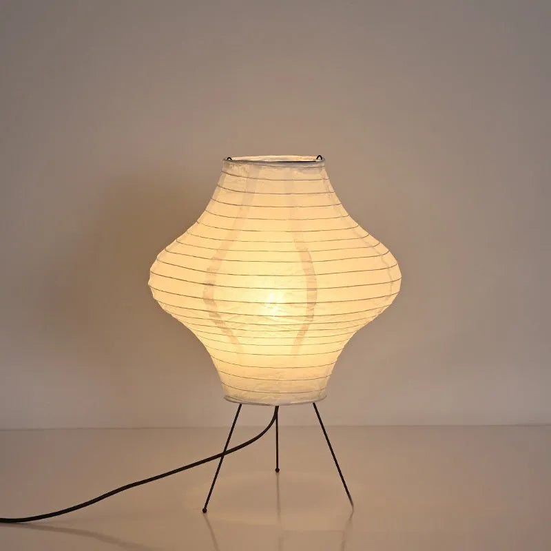 Japanese style decorative table lamp with xuan paper shade and tricolour light source