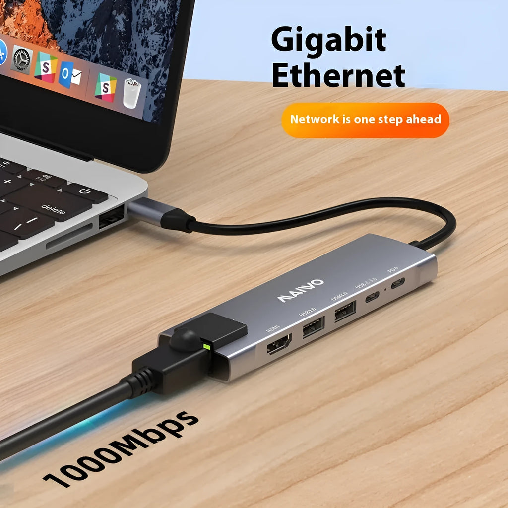 Aluminium Steam Deck docking station with six ports including HDMI and Ethernet