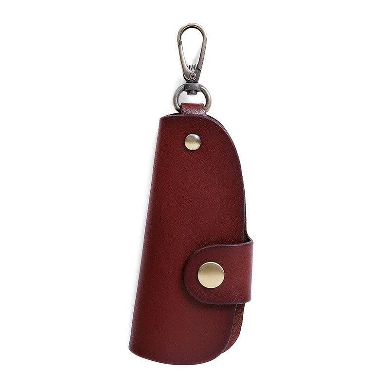 Genuine leather handmade key storage bag for car keys in short length style
