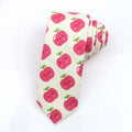 Narrow Korean style cotton bow tie with cartoon print pattern in various colour options