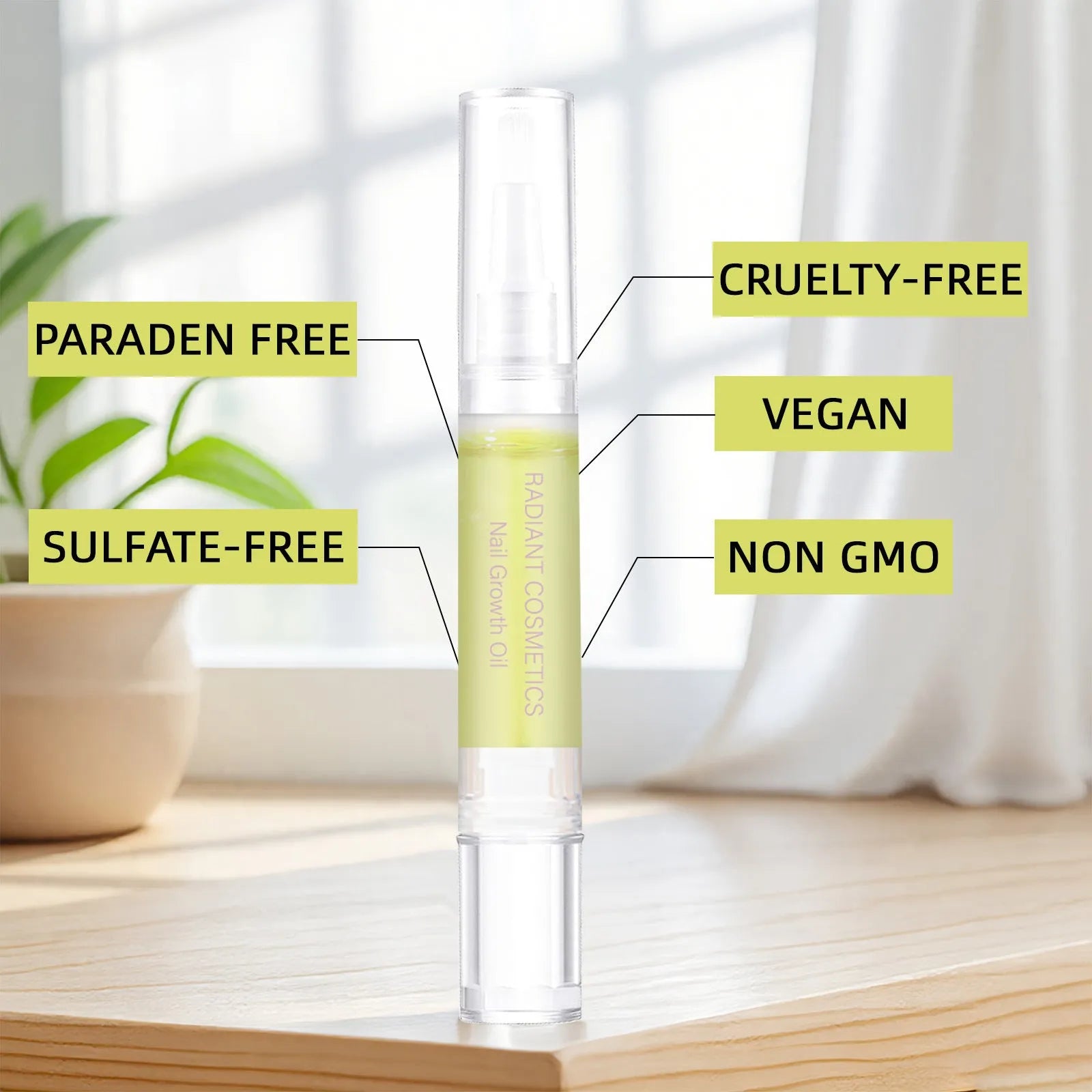 3ml bottle of clear nail growth treatment oil with a dropper applicator.