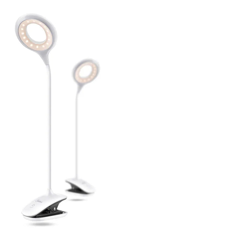 Rechargeable table lamp with touch switch and USB charging port in green, pink, or white colours