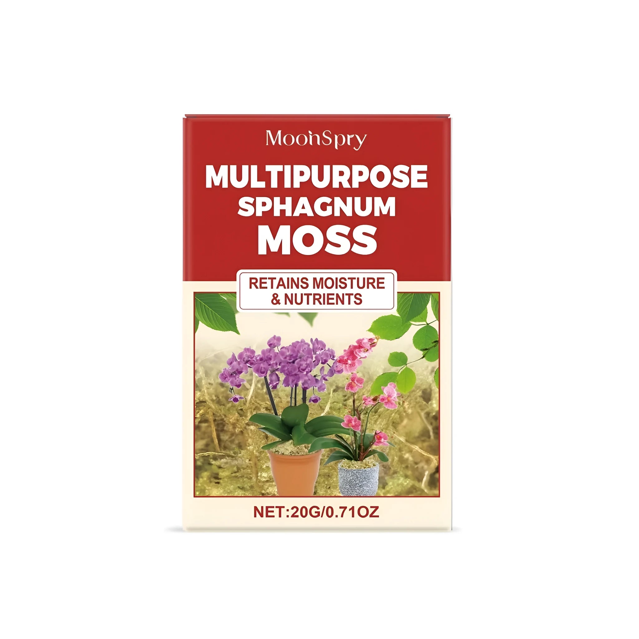 20g pack of natural dried sphagnum moss for terrariums and plant care