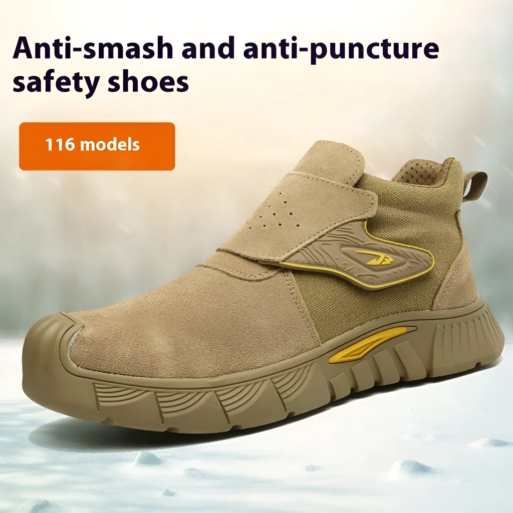 Lightweight labour protection shoes with anti-smashing and puncture-resistant features in multiple colour options