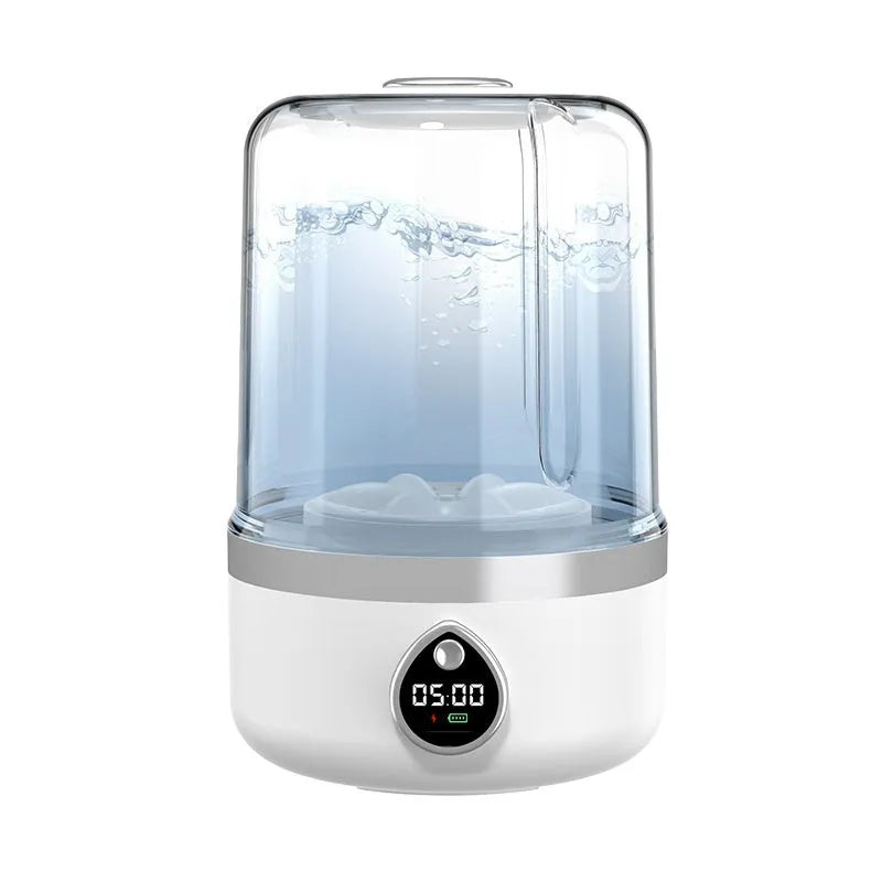 White portable USB mini washing machine showing 13.5cm width measurement