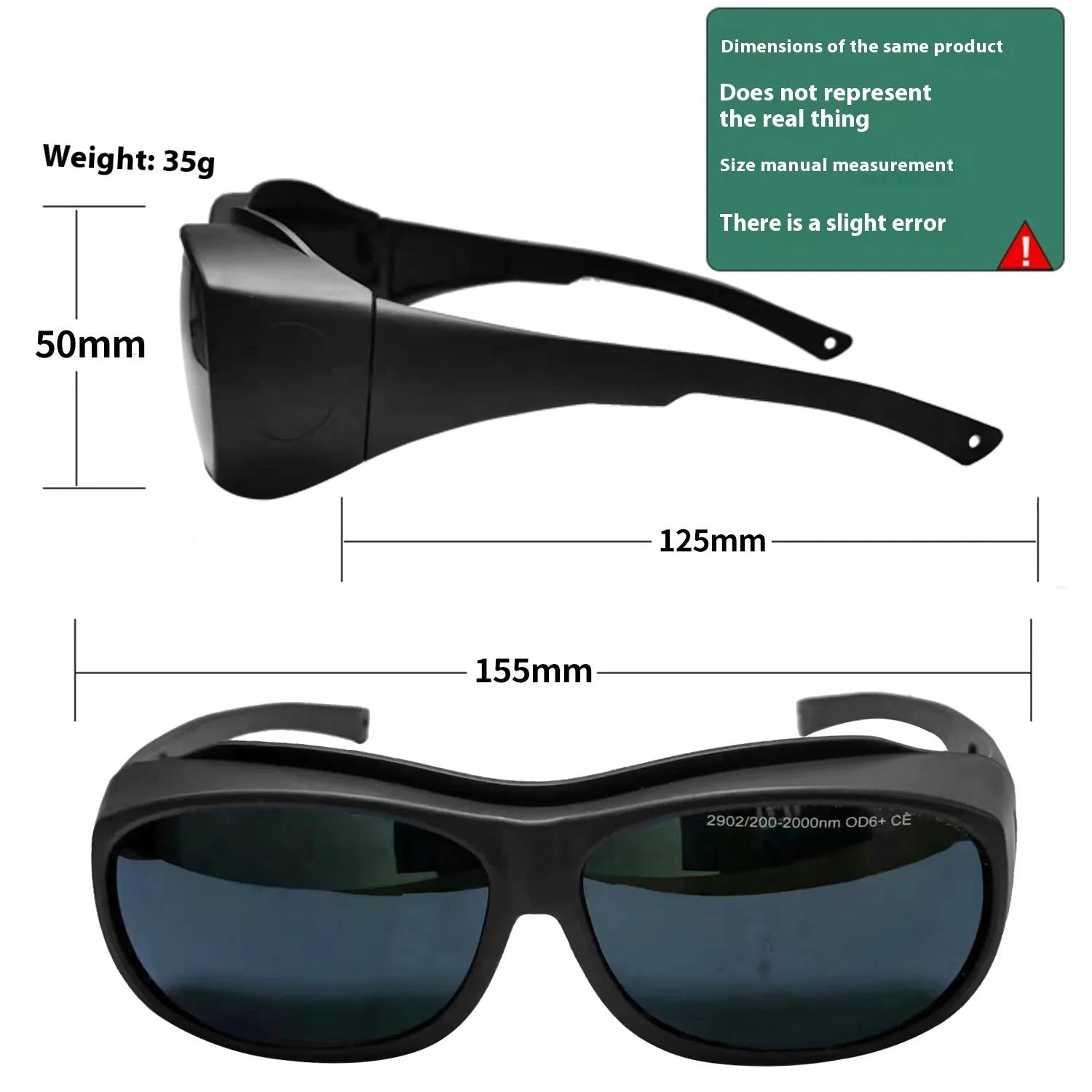 Photon skin rejuvenation and welding laser protection goggles with polycarbonate lenses.