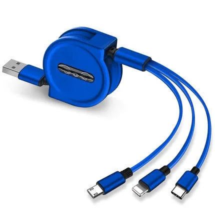 Telescopic charging cable extended to 120 cm length with titanium alloy connector