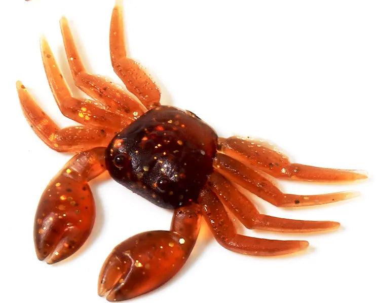 PVC soft crab fishing lure measuring 8cm long in brown crab colour variation