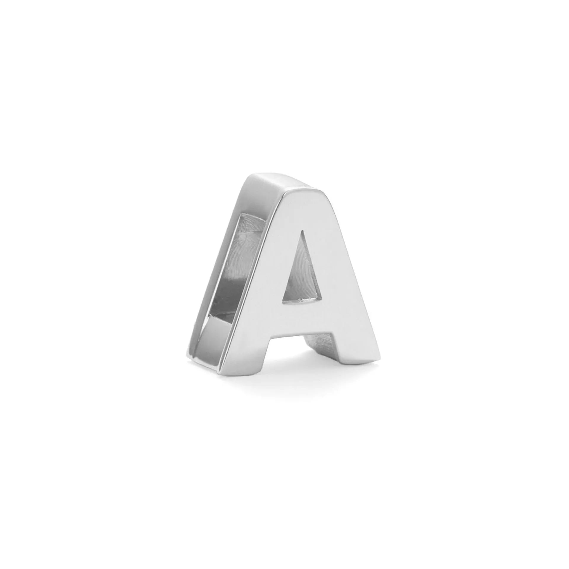Gold and silver titanium steel necklaces showing letter A and number 7 pendants on 40.5cm chains.