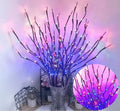 Silver branch LED tree light with colourful illumination in vase base for room decoration