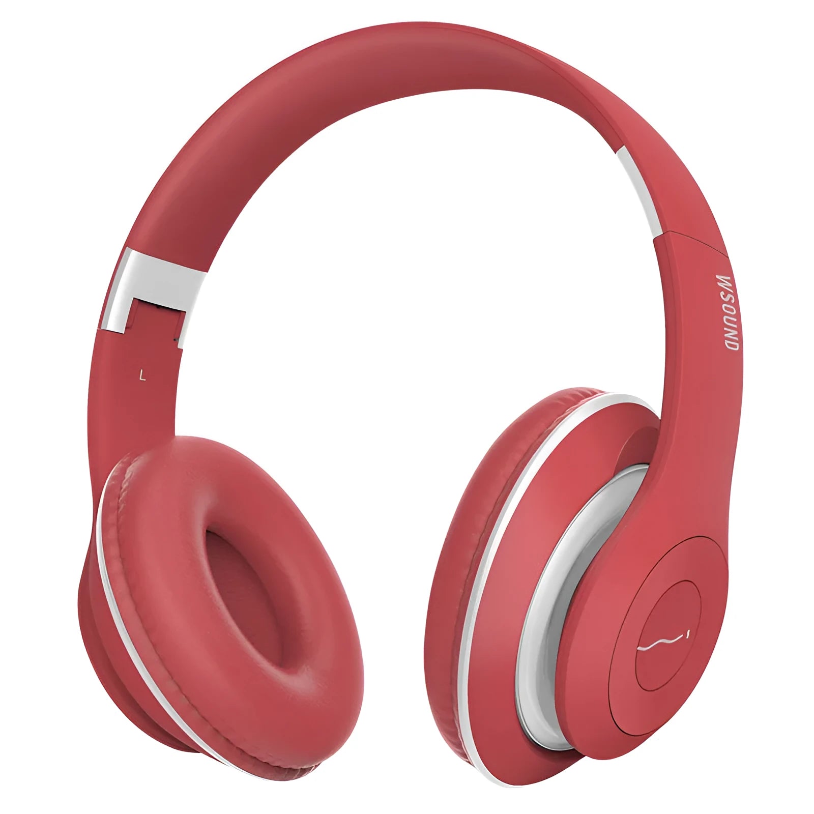 Blue and red Bluetooth wireless headset with bilateral stereo design for hands-free use