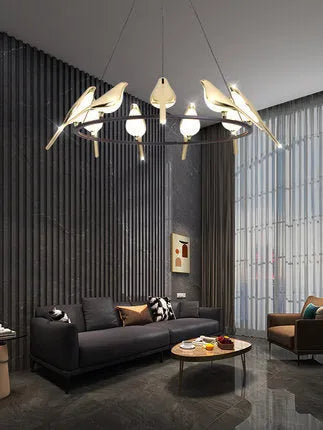 Modern aluminium alloy hall lamp with adjustable height and neutral light source
