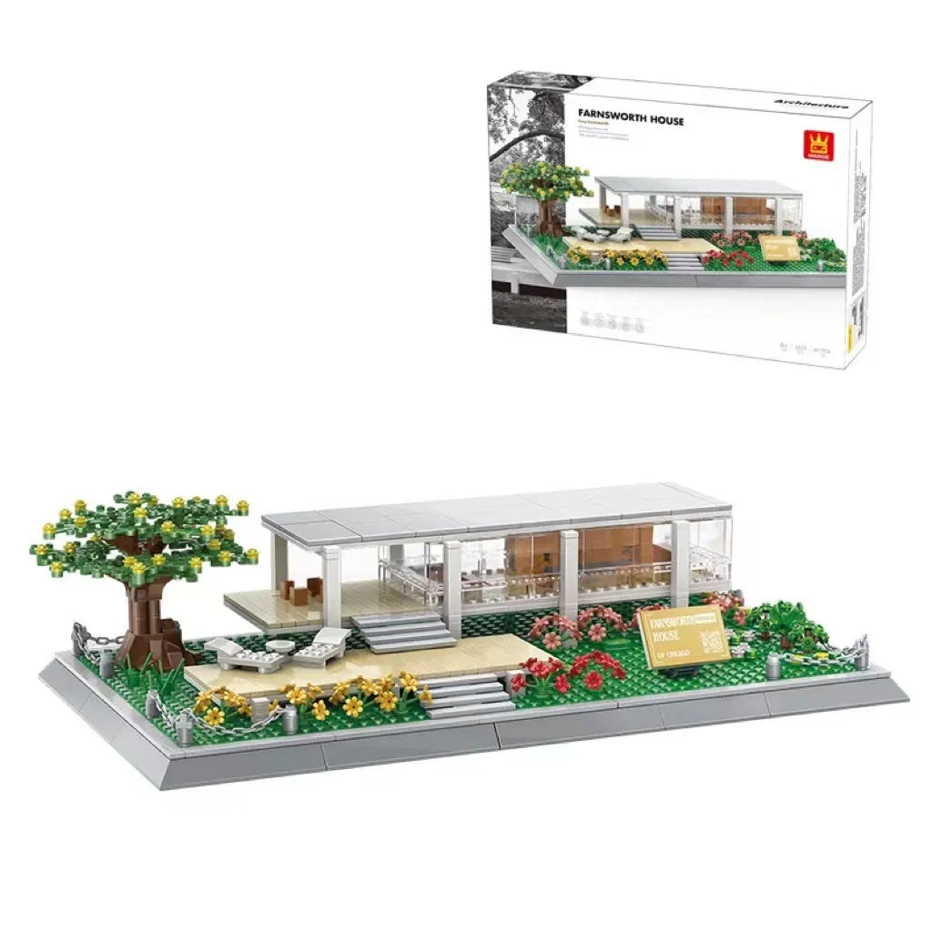 Wange ABS plastic small particle building blocks set with international architecture models