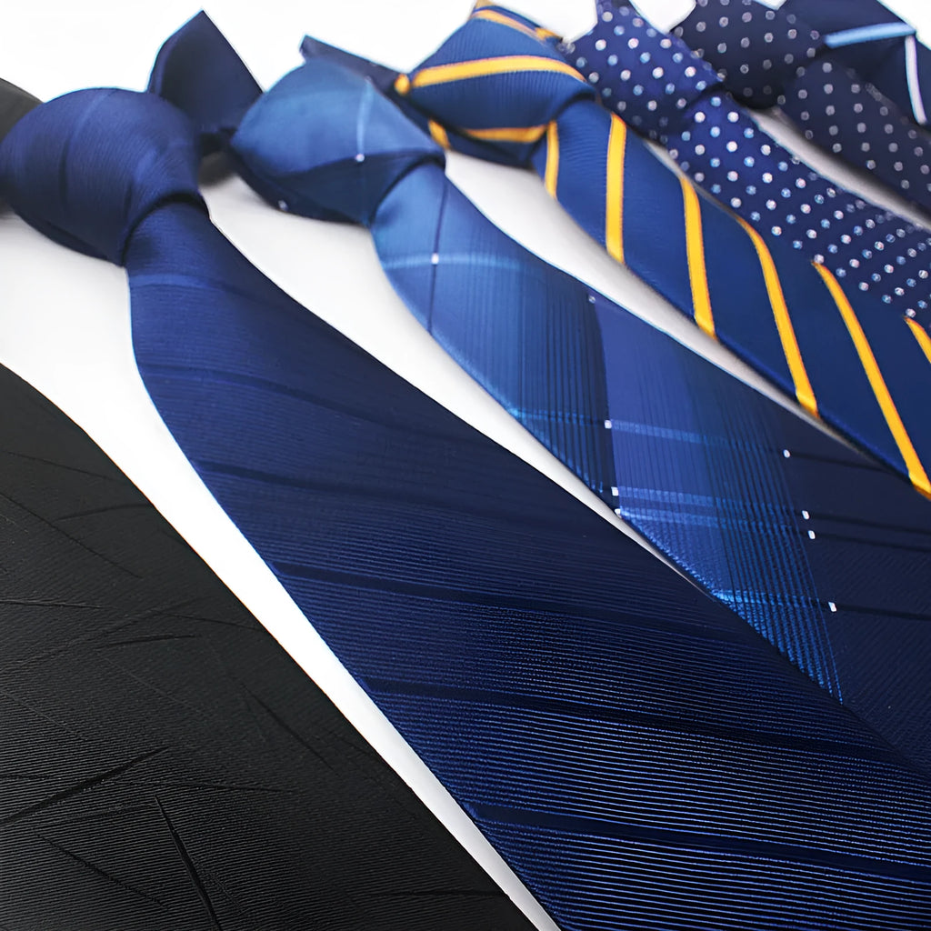 8cm wide polyester jacquard tie with striped pattern in arrow shape for business wear
