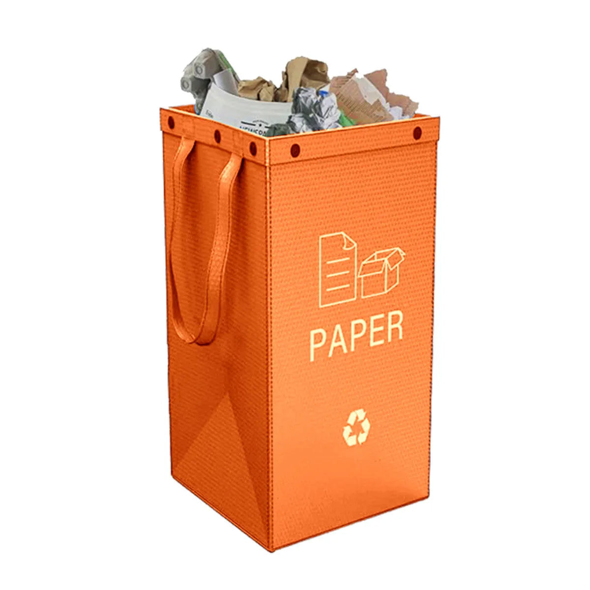 40-litre capacity handbag-style plastic waste sorting bin in a selected colour, showing its dimensions.