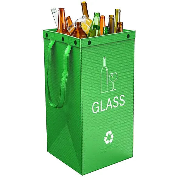 40-litre capacity handbag-style plastic waste sorting bin in a selected colour, showing its dimensions.