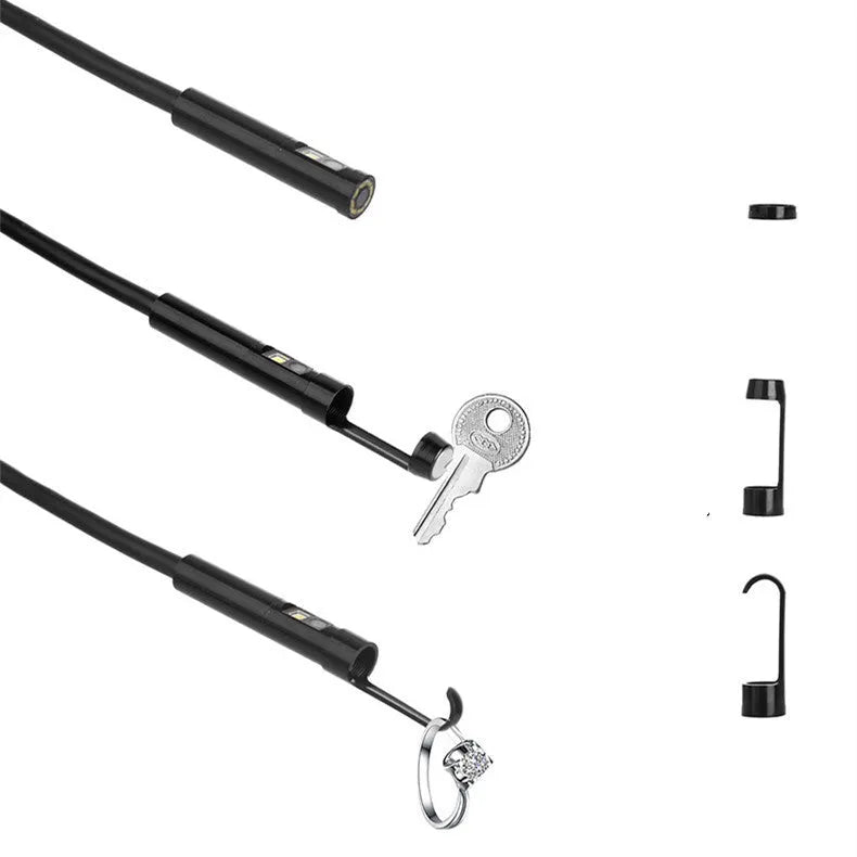 Wireless dual lens endoscope camera with 5.5mm and 8mm waterproof probes and accessories