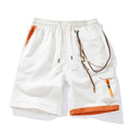 Men's plus size bamboo fibre sports shorts in loose cropped fit with elastic waist