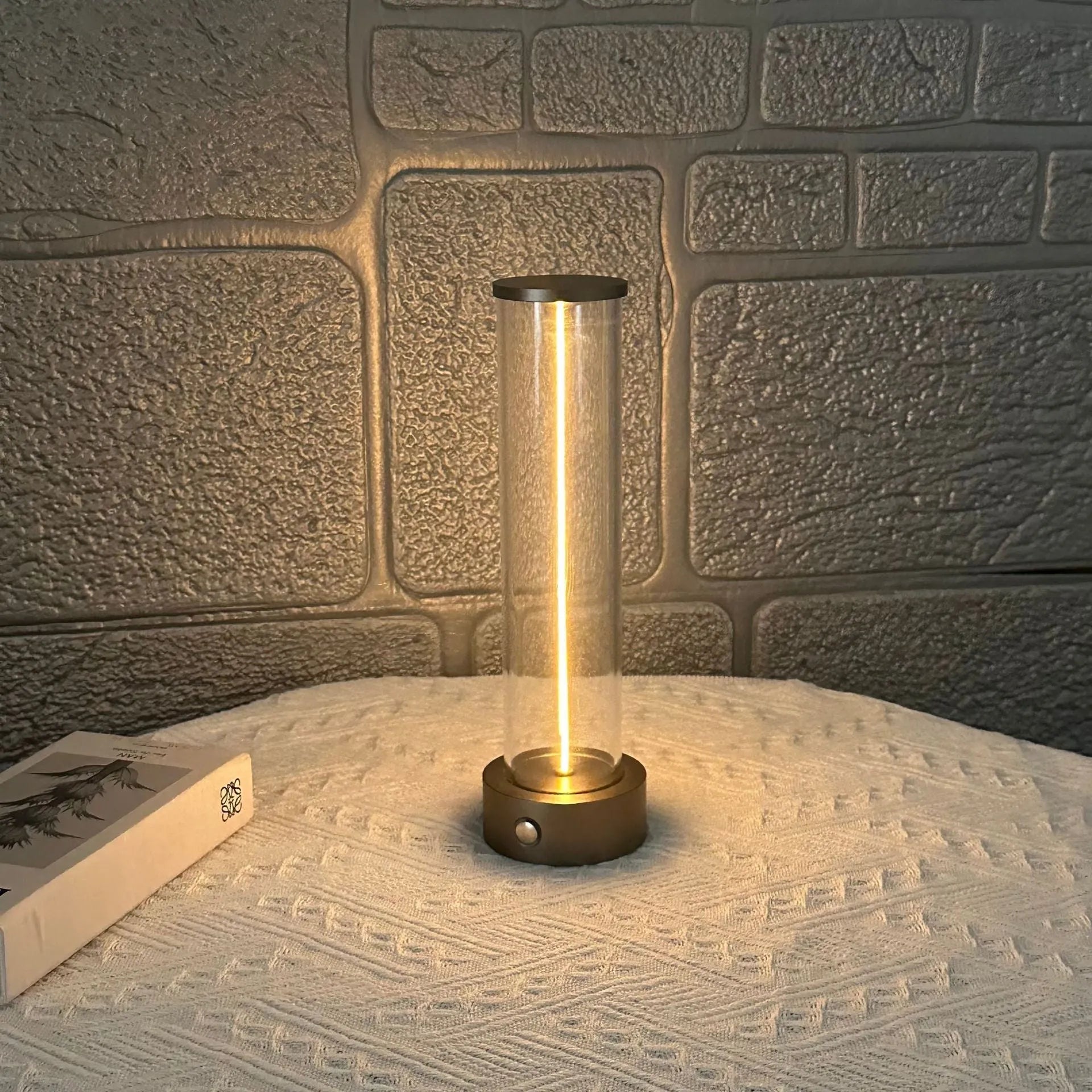 Contemporary LED line glass magnetic suction light strip with USB charging port visible