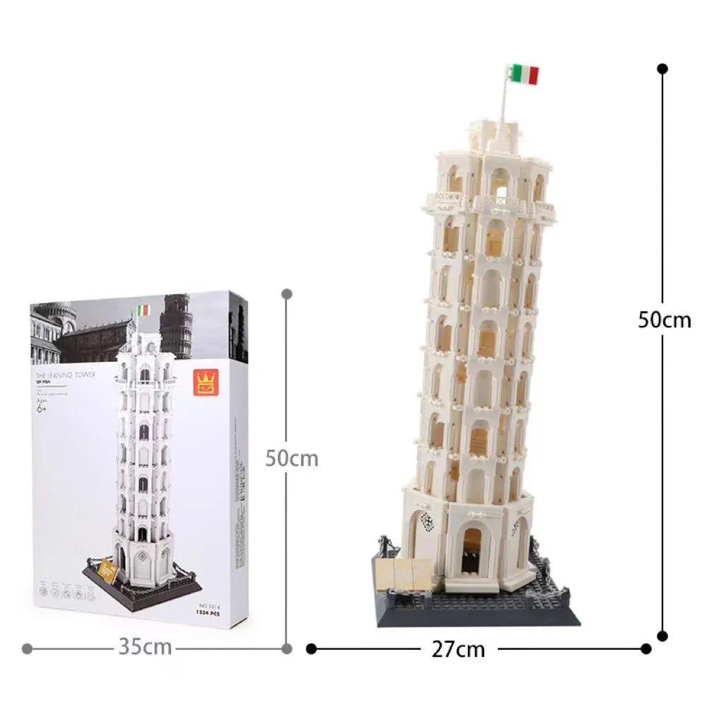 Wange ABS plastic small particle building blocks set with international architecture models