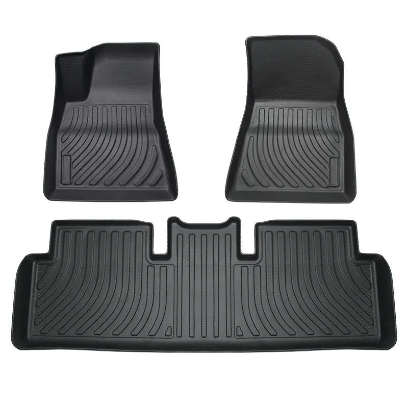 Rubber floor mat with TPE footrest for Tesla Model 3, Y, S, and X cars