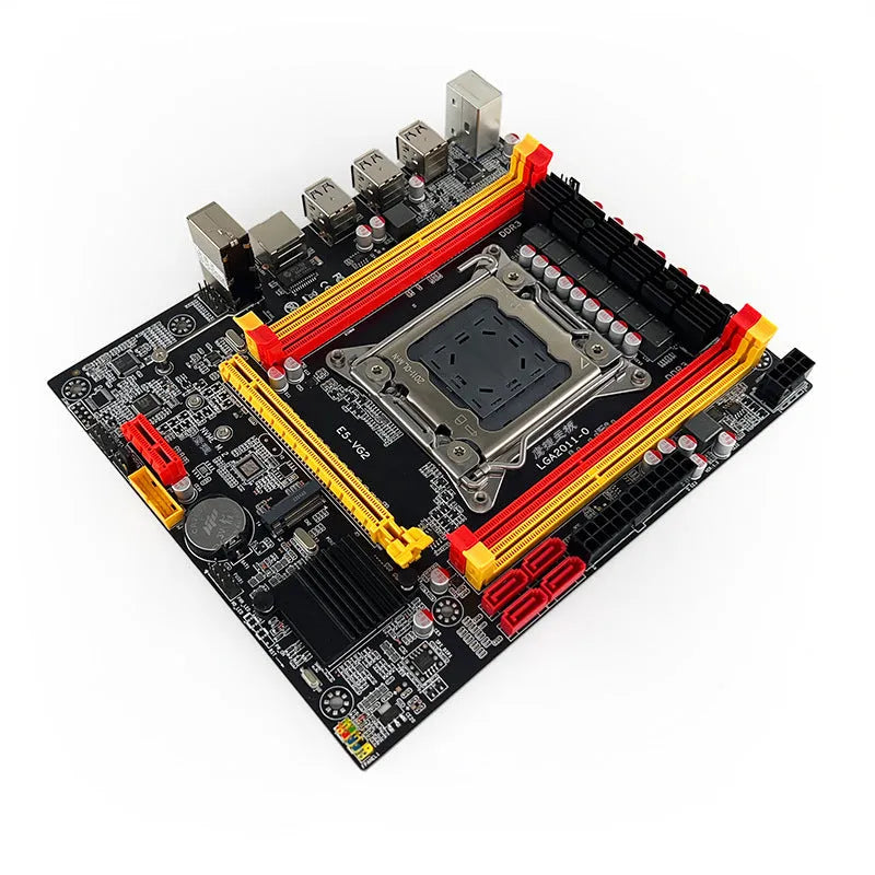 X79-VG2 desktop motherboard with LGA 2011 socket, DDR3 slots, PCIe 16X slot, and M.2 connector.