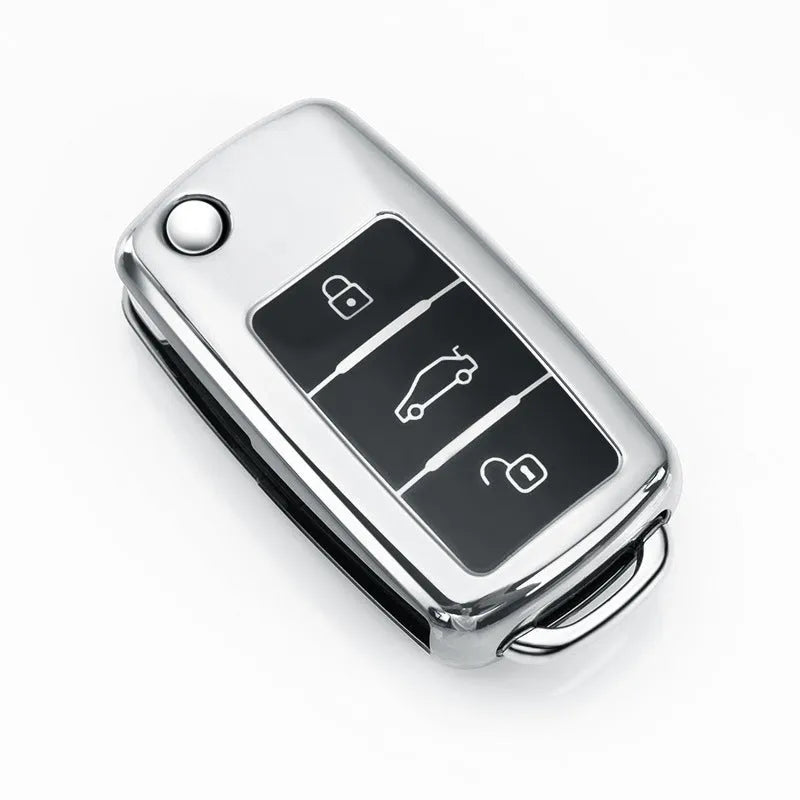 Volkswagen Model A car key case in TPU material with buckle attachment