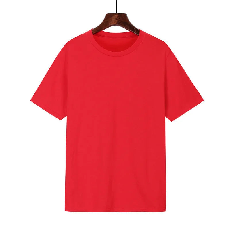 Men's loose fit cotton t-shirt in multiple colours showing printed design detail