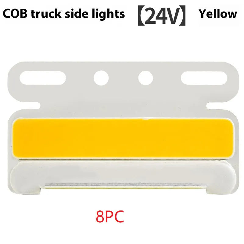 Waterproof COB LED truck side light for 12V and 24V commercial vehicles in aluminium alloy housing