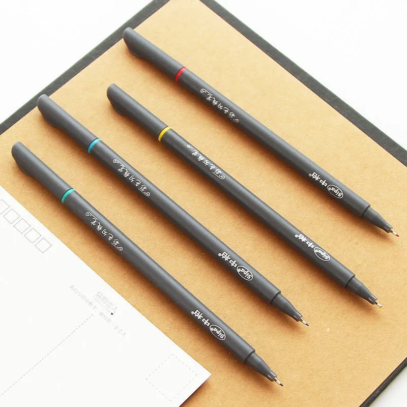 Ten 0.38mm syringe-style hook line pens for technical drawing, each 15.8 cm long.