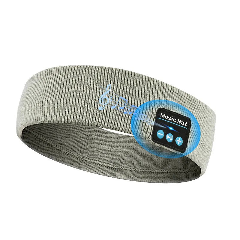 Bluetooth 5.4 sports hair band with integrated eye mask in black, dark grey and grey-white colour options