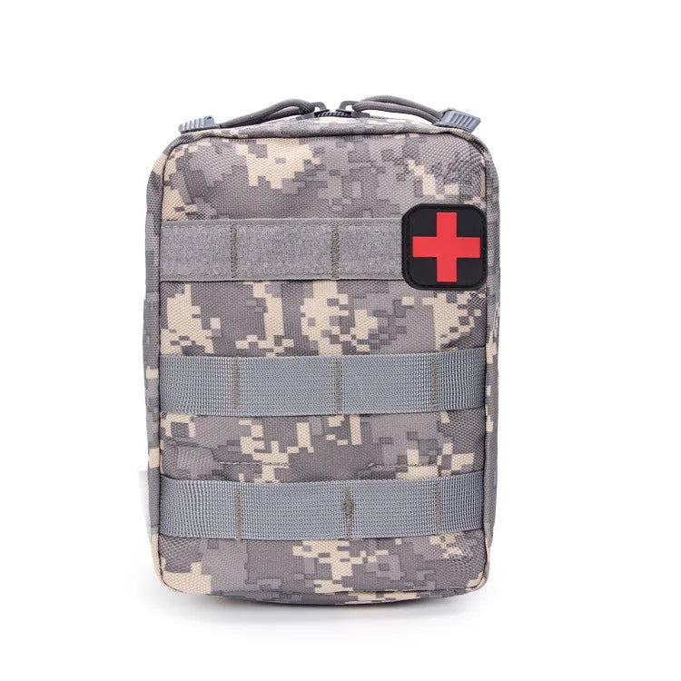 Tactical medical bag accessory pouch with hook-and-loop closure in wear-resistant nylon fabric