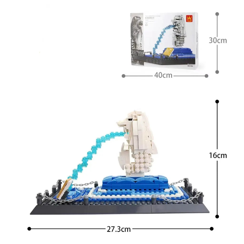 Wange ABS plastic small particle building blocks set with international architecture models