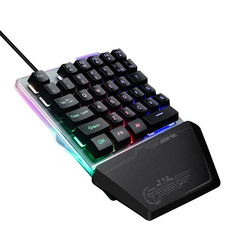G40 Flow black one-handed gaming keyboard with RGB backlit keys