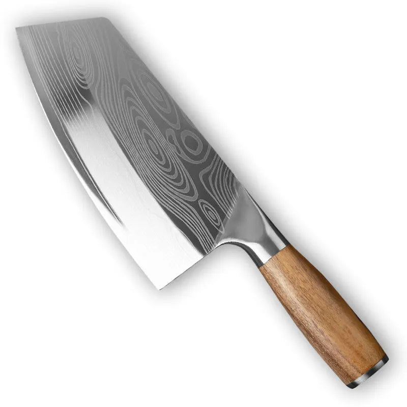 Stainless steel kitchen knife with 40cr13 forged blade measuring 320mm in length.