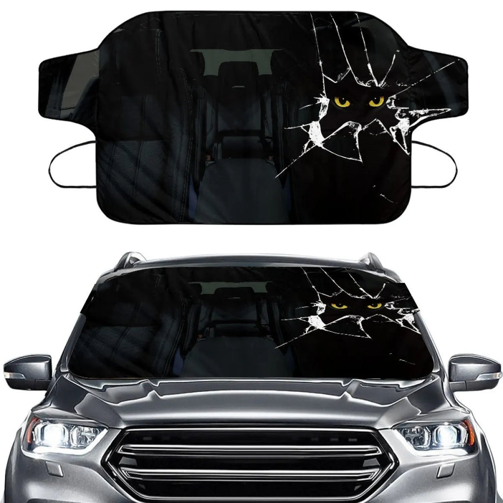 Universal car front snow protection cover made of aluminium foam fabric, measuring 130 by 70 centimetres.