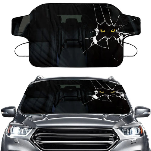 Universal car front snow protection cover made of aluminium foam fabric, measuring 130 by 70 centimetres.