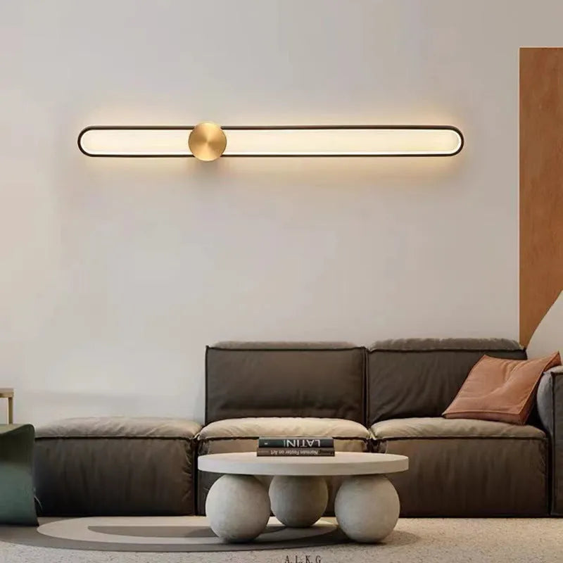 Modern minimalist circular wall lamp with iron shade and warm LED lighting