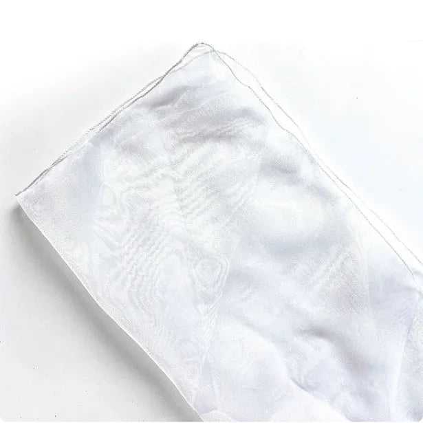 Two square silk fabric pieces for wrapping bouquets or gifts, showing colour options.