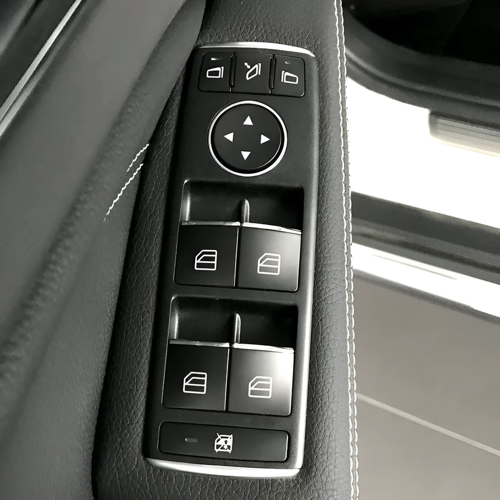 Black ABS plastic window lift button decorative sticker for car interior modification