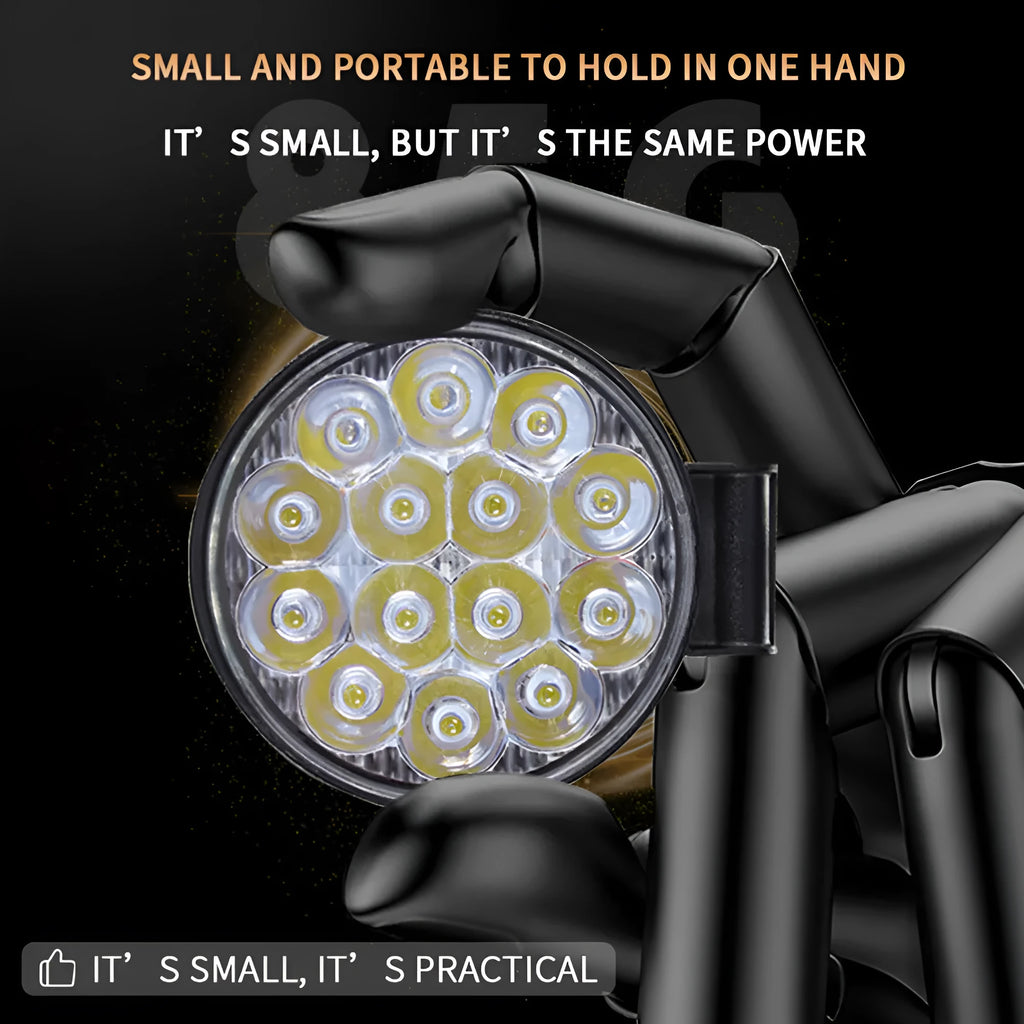 Mini round LED car work light with aluminium housing and white light output