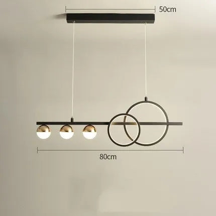 Rectangular black Nordic-style LED ceiling lamp with remote control on a white background.