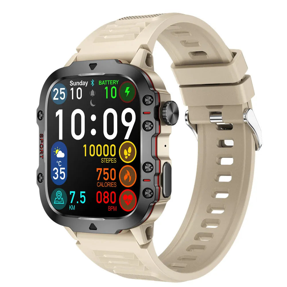 QX11 Smart Bluetooth Watch with touch screen displaying heart rate data on zinc alloy case