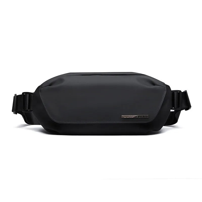 Black men's Oxford cloth messenger bag with one-shoulder riding design for daily use