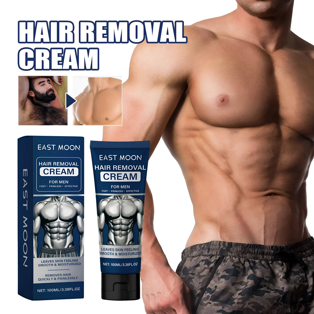 100ml tube of men's depilatory cream for beard, lip, armpit, hand and leg hair removal