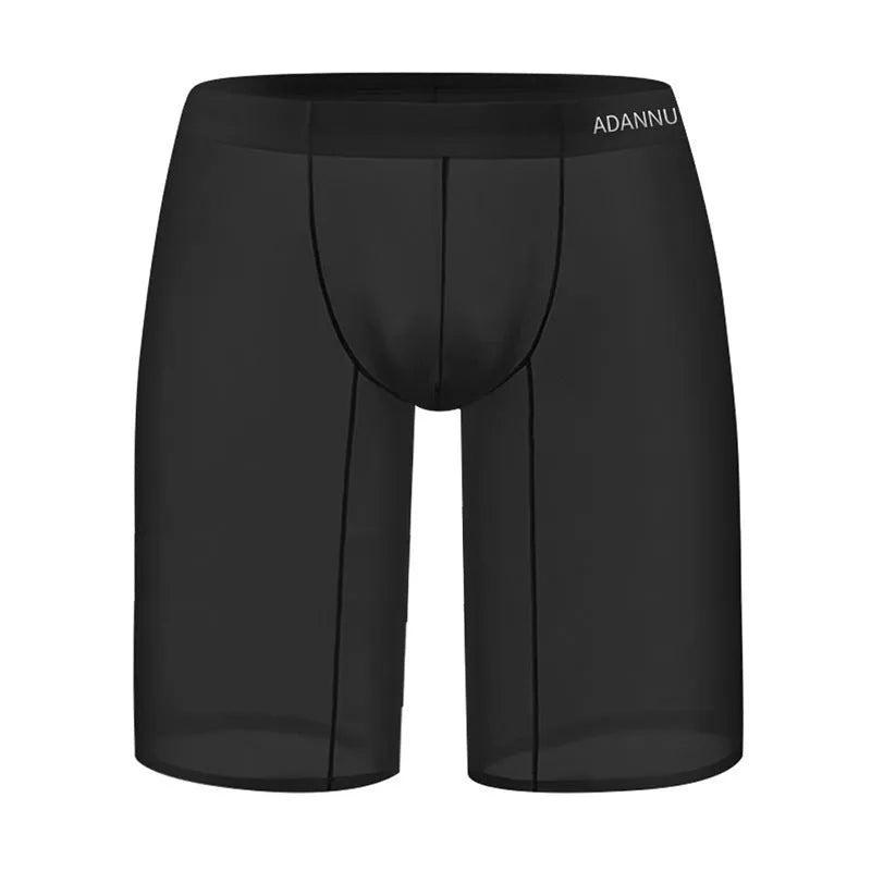 Men's solid colour mesh shorts with seamless construction and hip-lifting function