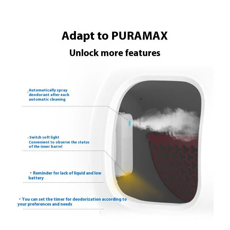 Smart spray pet odour removal machine with external mounting bracket and purification liquid bottles