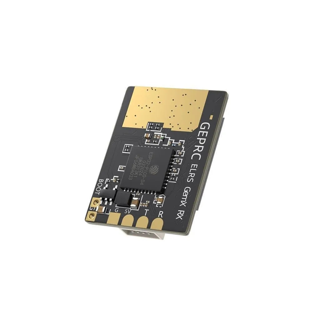 ELRS dual-frequency FPV receiver with T-shaped antennas and installation accessories for RC drone control