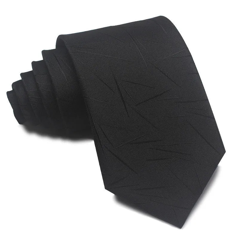 8cm wide polyester jacquard tie with striped pattern in arrow shape for business wear